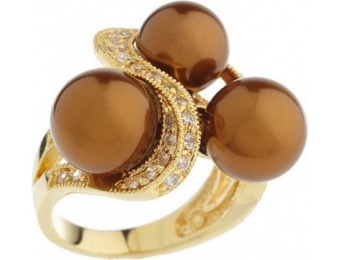 76% off Isaac Mizrahi Live! Simulated Pearl & Pave Elegant Ring