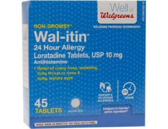 91% off Wal-itin Non-Drowsy 24 Hour Allergy Relief Tablets, 45 ea