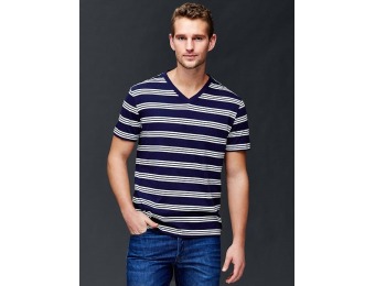 60% off Gap Vintage Wash Stripe V Neck T Shirt - Dark night