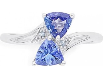 95% off 1.05 Cttw. Tanzanite & White Topaz Sterling Silver Ring