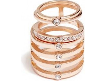 68% off Guess Sofia Rose Gold-Tone Ring Set