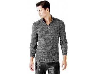 57% off Guess Marled Knit Sweater with Faux-Leather