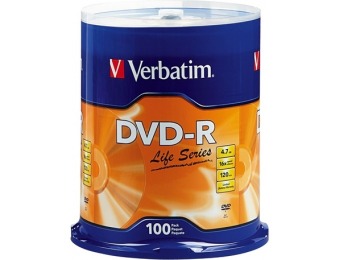 33% off Verbatim Life Series 16x DVD-R Discs (100-Pack)