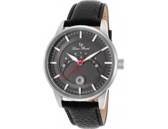 95% off Lucien Piccard Sorrento Black Leather Watch