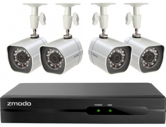 43% off Zmodo 4-Cam In/Outdoor High-Definition NVR Security System