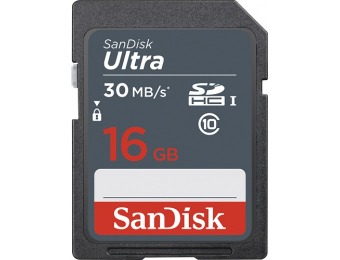 $3 off SanDisk 16GB Ultra SDHC Class 10 UHS-1 Memory Card