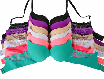 $55 off Microfiber Laser-Cut Bras with Lace Trim, Six-Pack