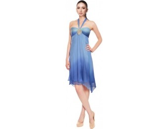96% off Escada Ombre Silk Chiffon Jeweled Dress