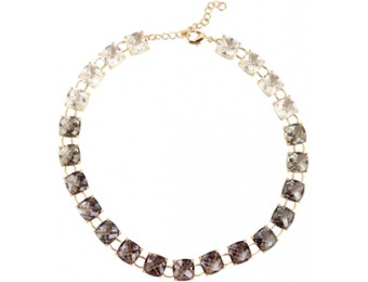 96% off Goldtone Black To Clear Ombre Crystal Necklace