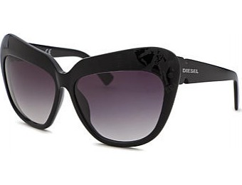 80% off Diesel Women's Fashion Black Sunglasses