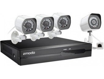 50% off Zmodo 4-Camera Indoor / Outdoor HD NVR Security System