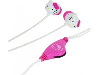 78% off Hello Kitty 3D Style In-Ear Headphones - White (KT2084)