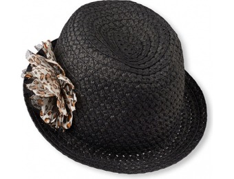 70% off Girls 3D Leopard Print Fedora - Black Hat