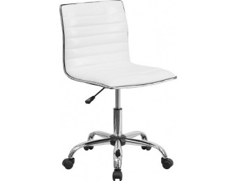 80% off Low Back Armless Designer Swivel Task Chair, White