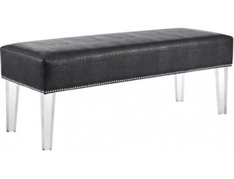 60% off Stella Acrylic and Croc Embossed Bonded Leather Bench