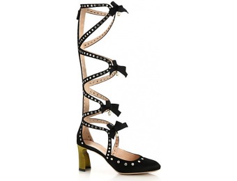 60% off Gucci Pebbles Pearl & Ribbon Lace-Up Boots