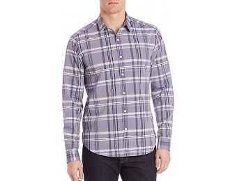 60% off Theory Tailored Plaid Button-Up Shirt