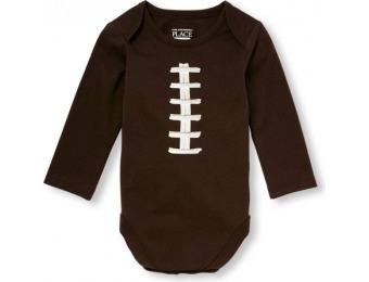 50% off Newborn Baby Boys Long Sleeve Football Bodysuit