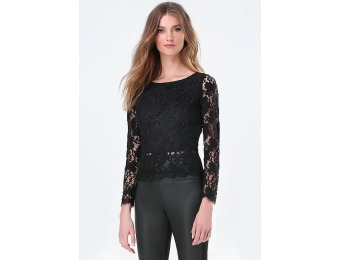 63% off Bebe Scallop Lace Open Back Top