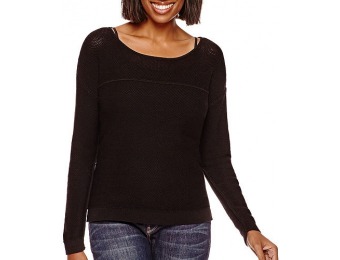 81% off a.n.a Long-Sleeve Mesh Sweater- Petite