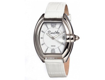 80% off Bertha Chloe Womens Swiss White Leather Strap Watch