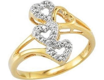 92% off 18K Gold Over Sterling Silver Diamond Accent Ring