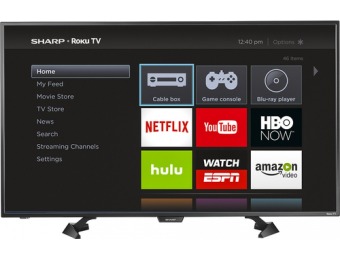 $80 off Sharp 43" LED 1080p Smart HDTV w/ Roku TV