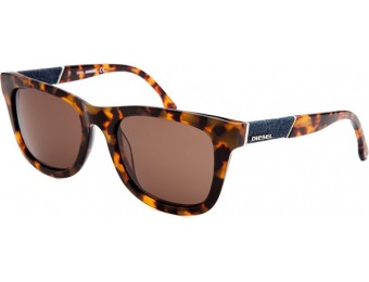 80% off Diesel Women's Square Tortoise Sunglasses, Brown Lenses