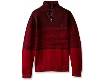 80% off Calvin Klein Big Boys' Thirds Marled Half Zip Sweater