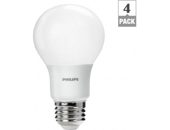 18% off Philips 60W Equivalent Daylight A19 LED Light Bulb (4-Pack)