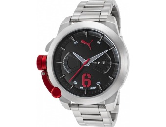66% off Puma Men's Advance Stainless Steel Red Crown Watch