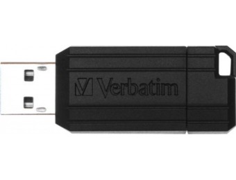 93% off Verbatim 128GB Black Pinstripe USB 2.0 Flash Drive