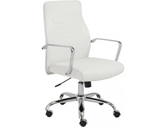 61% off Fabianna White Faux Leather Office Chair (2P768)