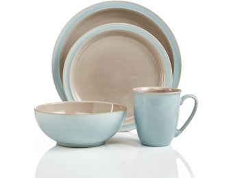 71% off Denby Dinnerware, Duets Taupe and Blue 4 Piece Place Setting