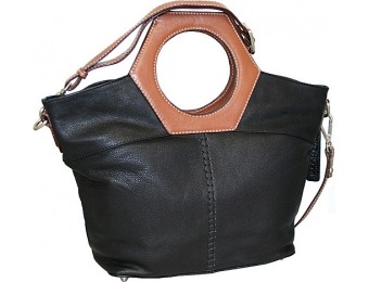 81% off Nino Bossi Cut it Out Satchel Leather Handbag