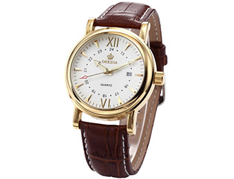 67% off Orkina ORK046 Men's White Dial Coffee Leather Watch