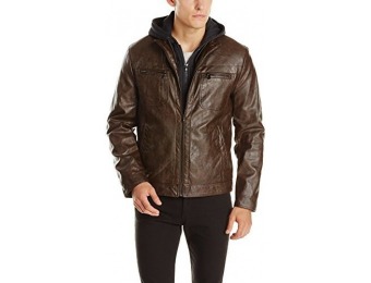 70% off Kenneth Cole Men's Marble Faux Leather Moto Jacket