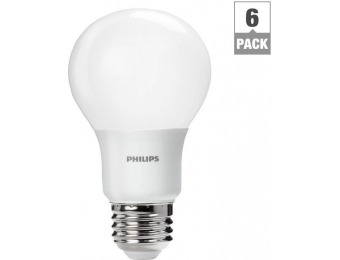 25% off Philips 60W Eqv Soft White A19 LED Light Bulb (6-Pack)