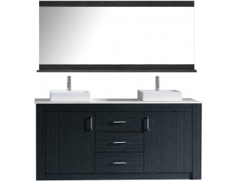 42% off Virtu USA Tavian 72 in. Grey Vanity with Stone Top and Mirror