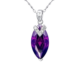 86% off Mabella 7.96 cttw Sterling Silver Amethyst Pendant
