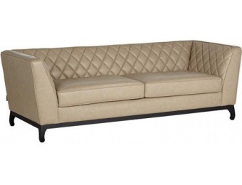 $600 off Jayne Contemporary Cream Bonded Leather Sofa