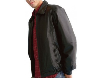 $350 off Excelled Lambskin Leather Bomber Jacket