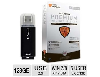 $125 off PNY Attache 128GB Flash Drive & Total Defense Security Bundle after $70 rebate