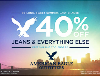 40% off Everything at American Eagle w/code: 74693461