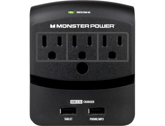 59% off Monster Core Power 350 Surge Protector w/ 2 USB Ports