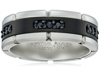 93% off Sapphire Tungsten and Titanium 8mm Matte Two-Tone Ring