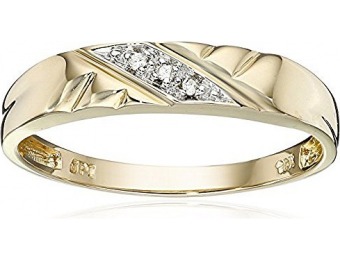 92% off 10k Yellow Gold Diagonal Diamond Women's Wedding Band