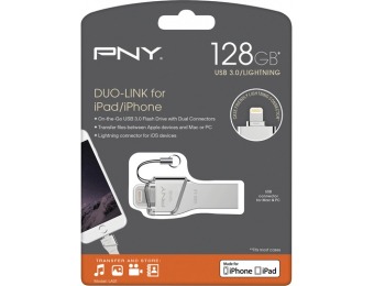 $30 off PNY Duo-Link On-the-Go 128GB USB 3.0 / Lightning Drive