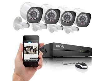 $190 off Zmodo SPoE Security System w/ 4 x 720p IP Cameras