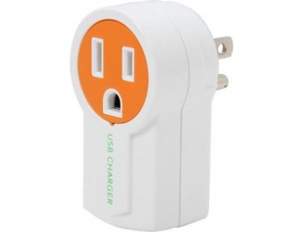 83% off Syba Rotatable AC Power Outlet / USB Charger